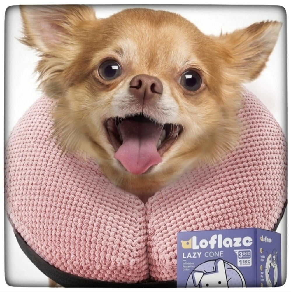 Loflaze Inflatable Dog Cone Collar-Neck Donut Cone Collar After Surgery-…
